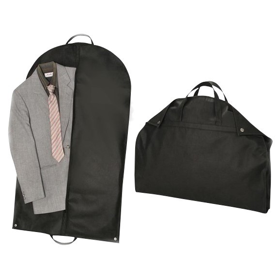 Túi Bọc Áo Vest - Quai xách giả Da - vải không dệt màu đen | Black Garment Bag ( 60cmx100cm)