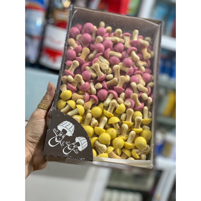Bánh nấm Nga socola vị mới ( có mĩx các màu) hộp 1kg