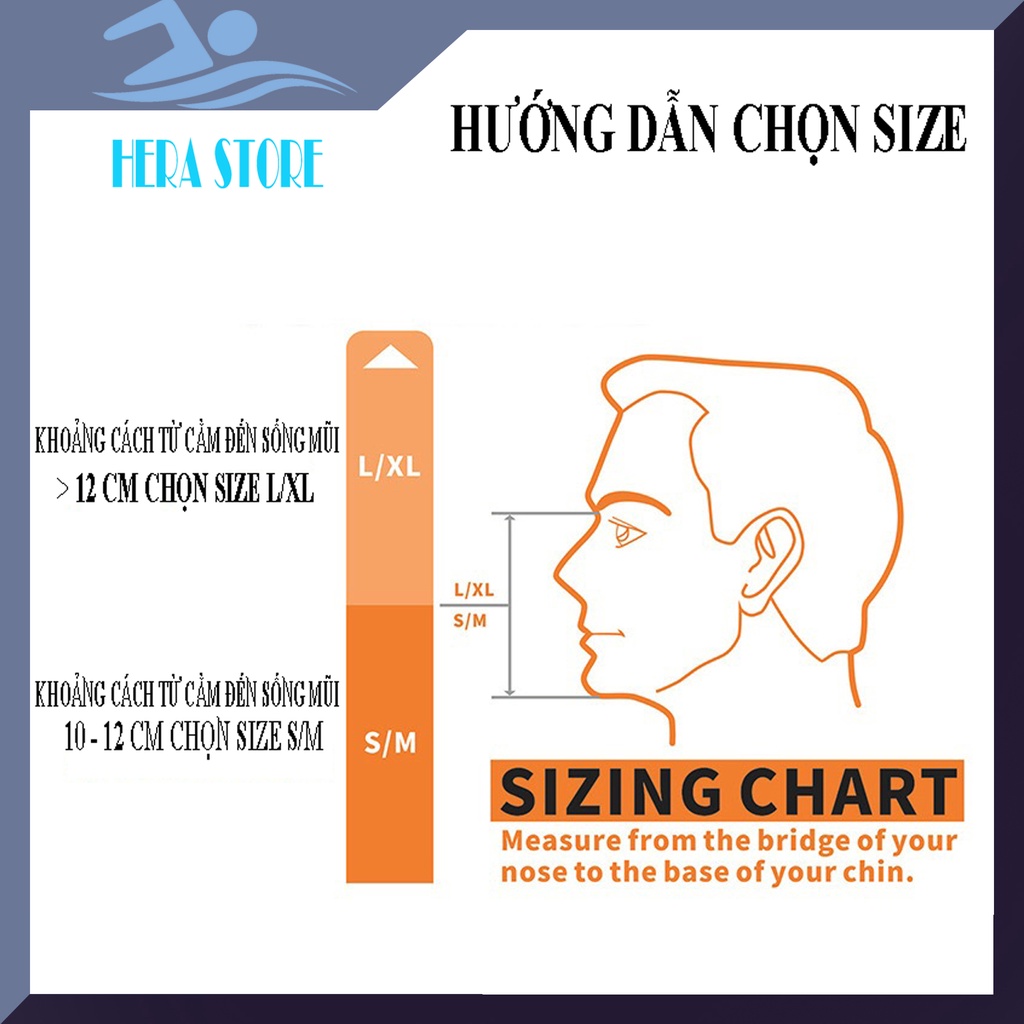 Mặt nạ lặn biển fullface 2 ống thở STORE HERA MNL01