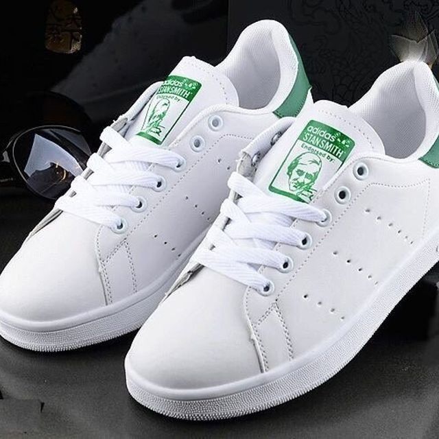 Giày đôi adidas trắng xanh nam nữ