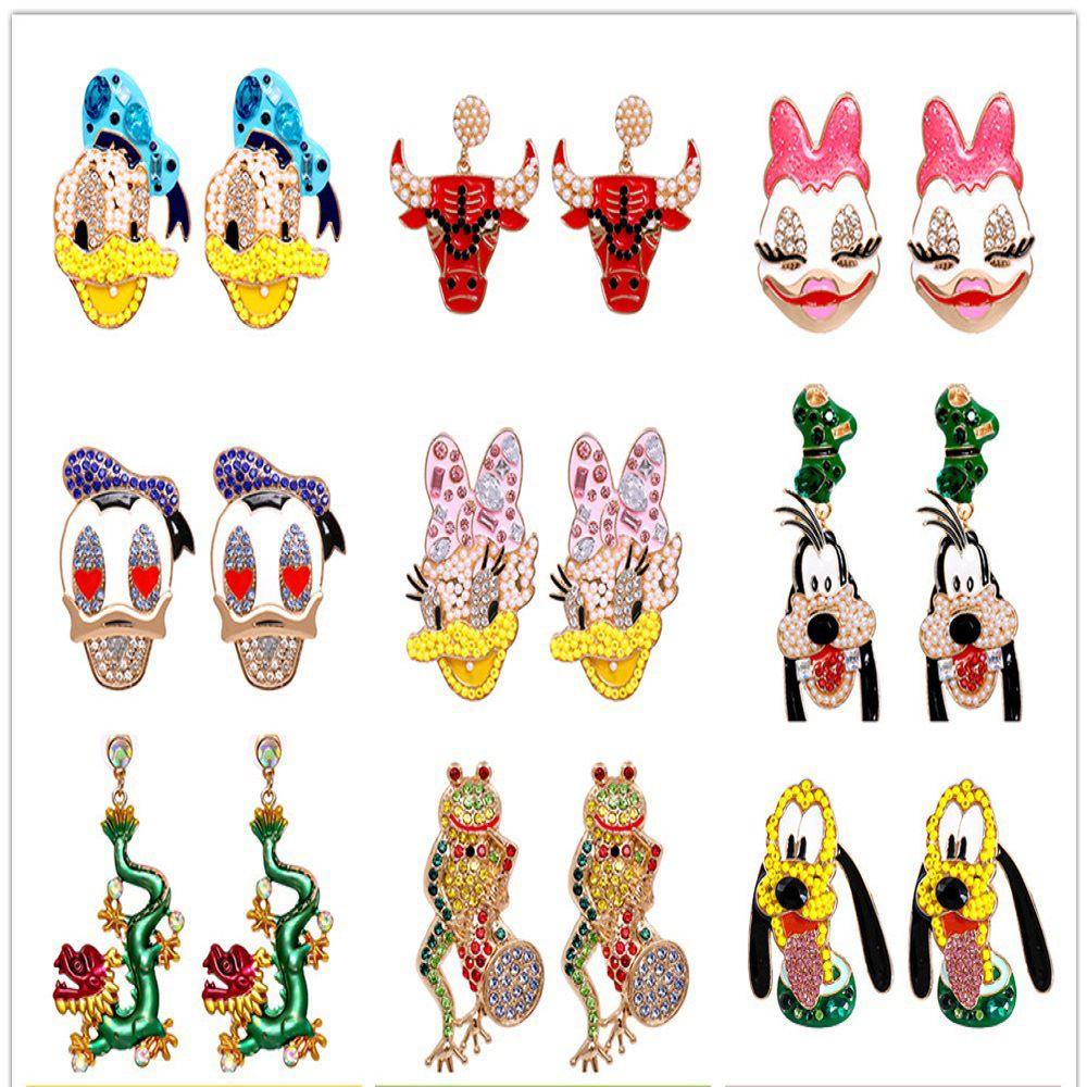 Bông Tai Xỏ Hình Chú Vịt / Ếch / Bò Sữa Dễ Thương Kiểu Hàn Quốc Thời Trang Cho Bạn Gái