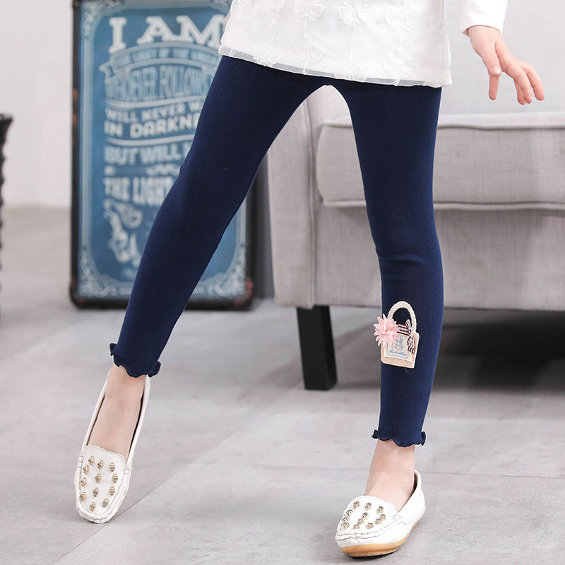 Quần legging chất liệu cotton trang trí xinh xắn cho bé gái