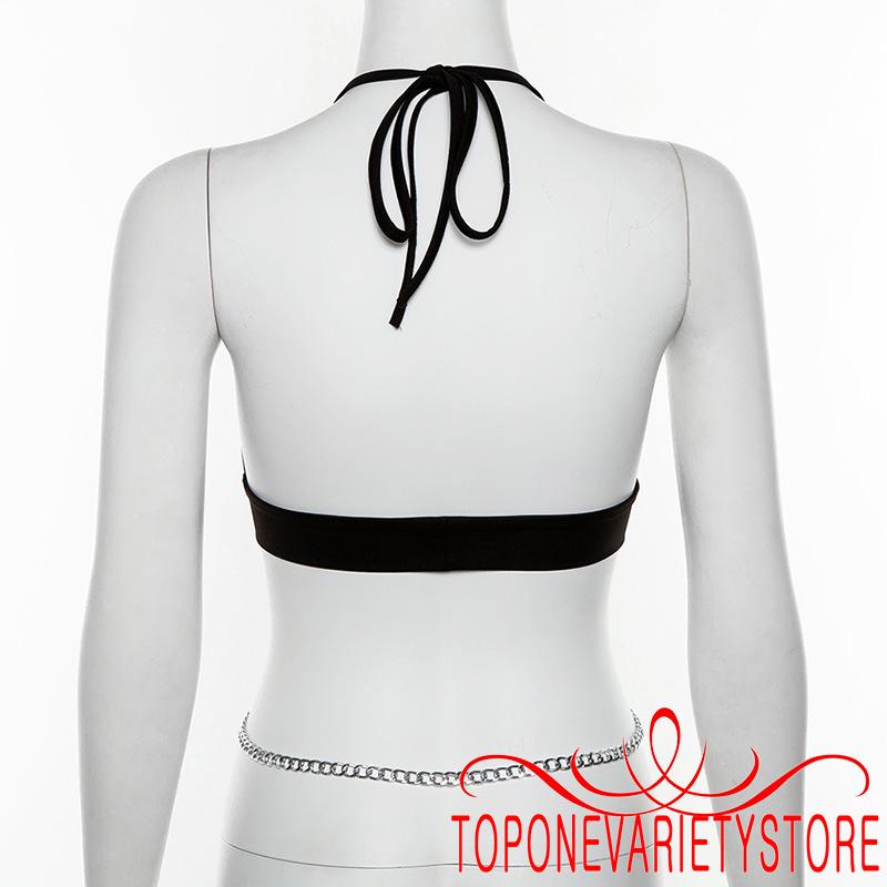 Áo yếm thiết kế hở lưng phối dây xích thời trang quyến rũ cho nữ | BigBuy360 - bigbuy360.vn