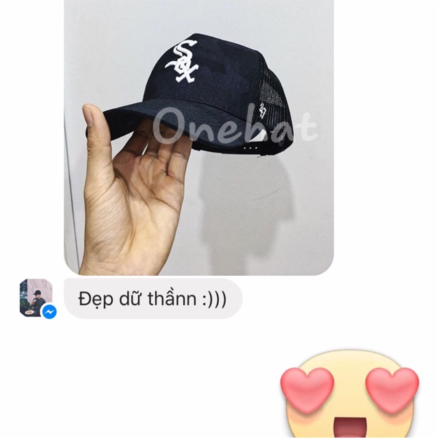 Nón Sox Camo Xanh Navy Đậm trucker lưới