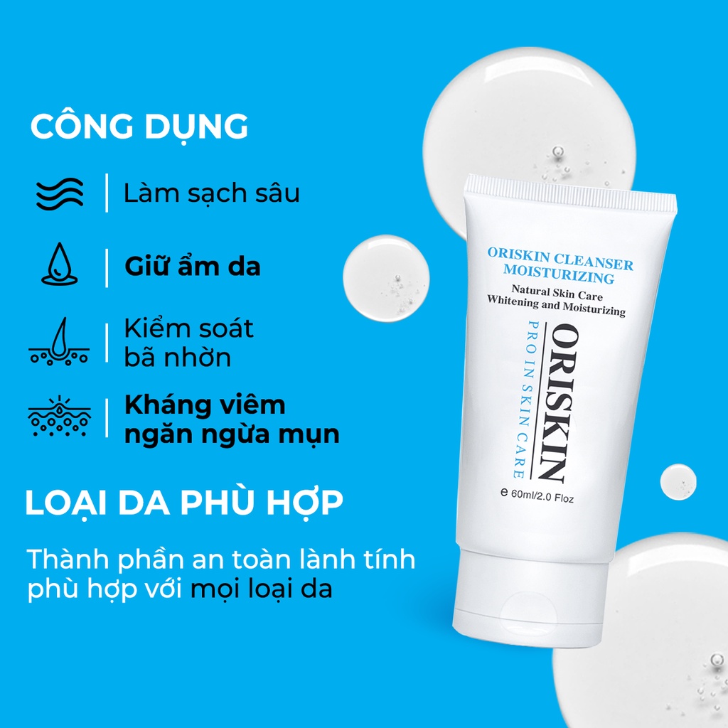 Sữa Rửa Mặt Trắng Da Oriskin Cleanser Moisturizing 100ml