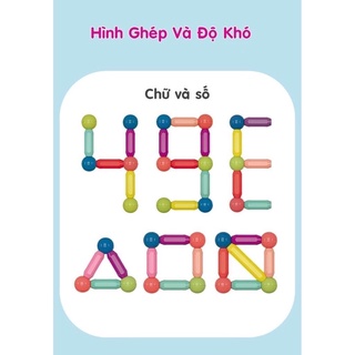 xếp hình nam châm 64 chi tiết