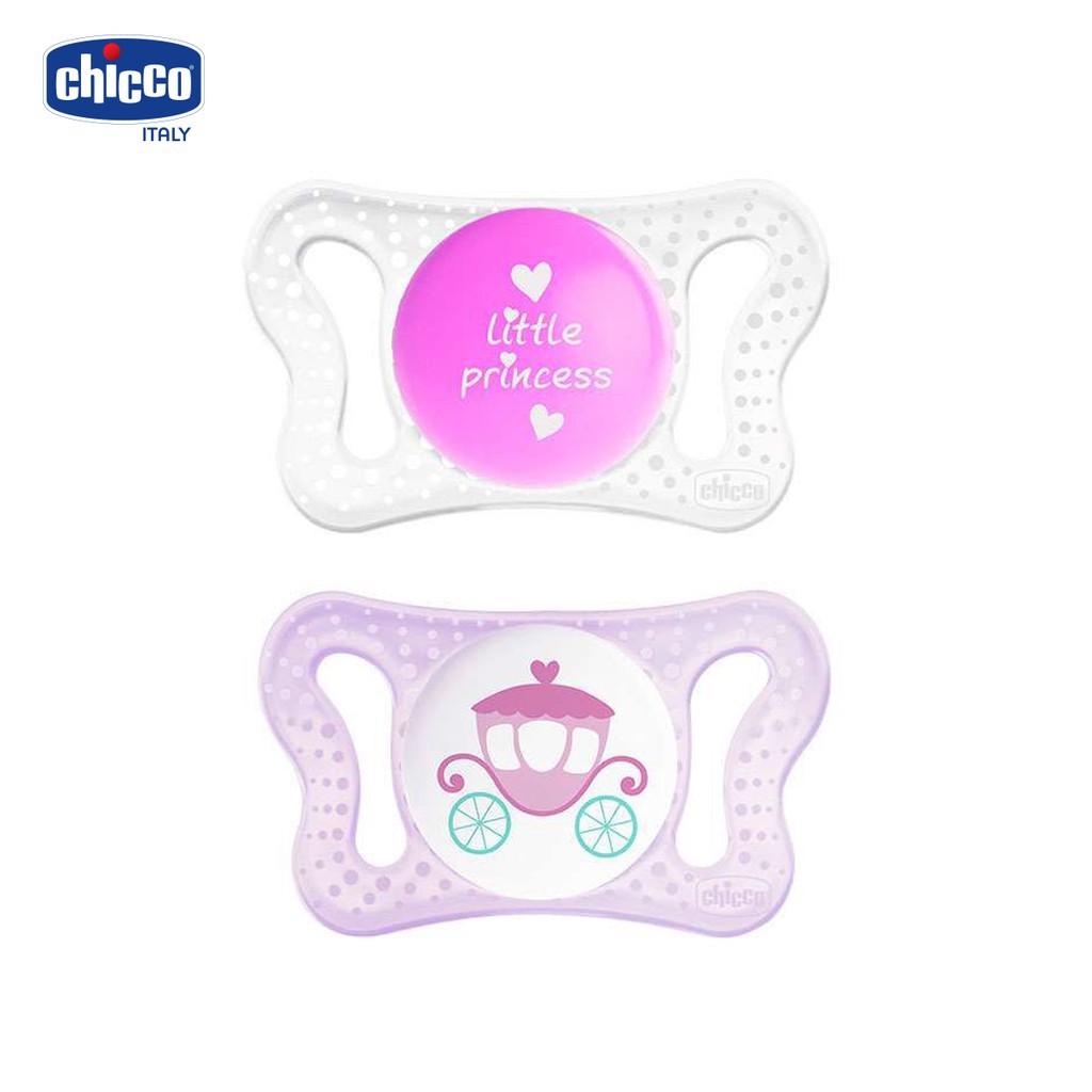 Bộ 2 ty ngậm chuyên biệt cho trẻ sơ sinh Chicco Micro Công chúa nhí