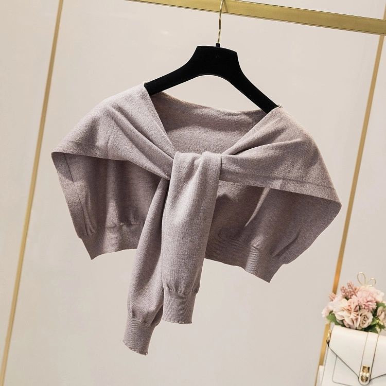 Khăn Choàng Dệt Kim Choàng Vai Vai Kích Thước Nhỏ Thời Trang Xuân Thu Dành Cho Bạn Nữ Mặc Ngoài Phòng Máy Lạnh