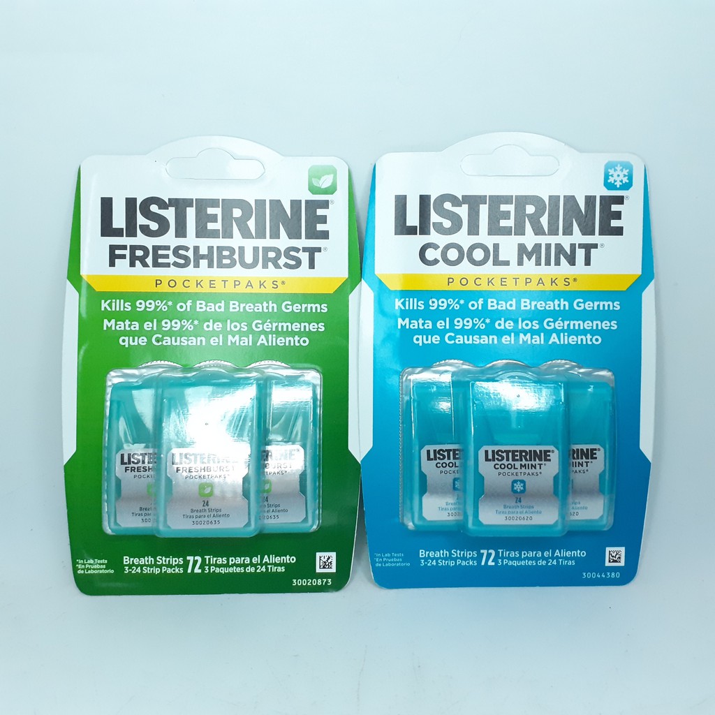 Miếng ngậm thơm miện Listerine Cool Mint/ Freshburst vỉ 1 -3 hộp