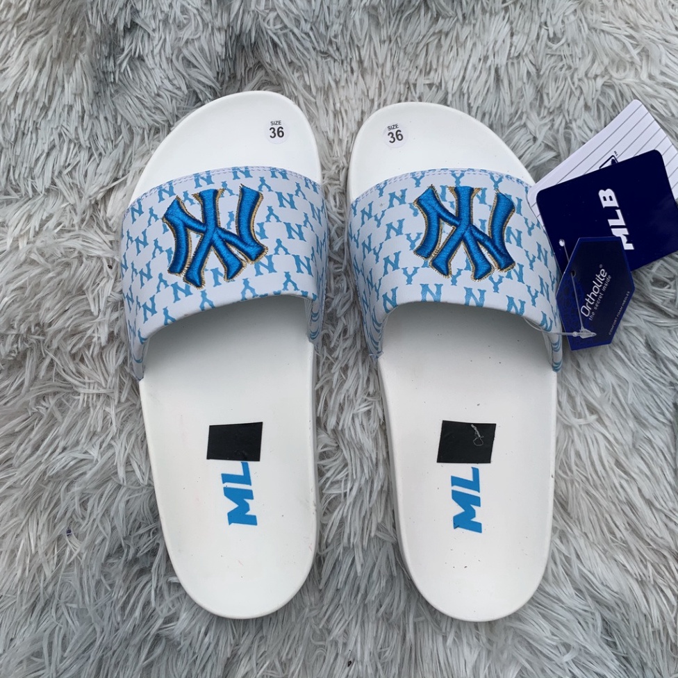 Dép 𝐌𝐋𝐁 ny Chữ Thêu Sắc Nét Hàng Cao Cấp Đầy Đủ Màu Sắc, Dép Quai Ngang Nam Nữ Thời Trang Hottrend