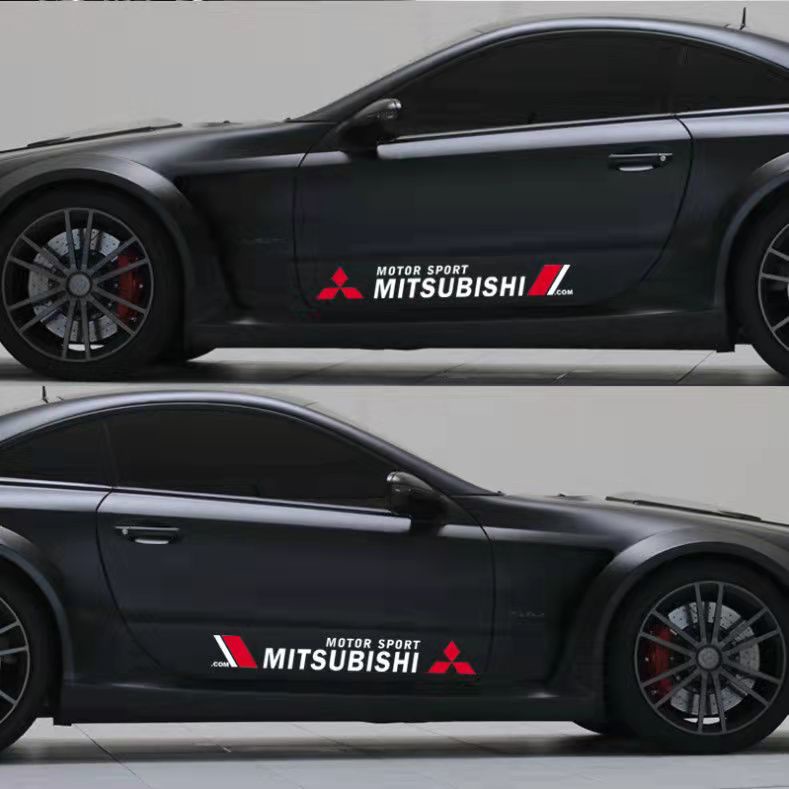 1 Cặp Nhãn Dán Decal Trang Trí Thân Xe Hơi Mitsubishi DIY