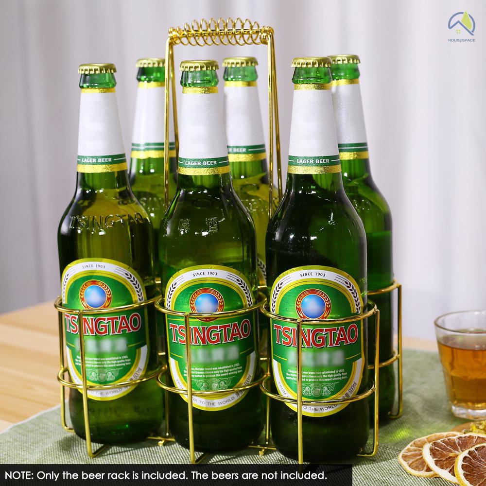 ● 6 Bottle Beer Holder Party Beer Basket Rack Wine Caddy Stand for BBQ Hotel Bar Wine Beer Bottles