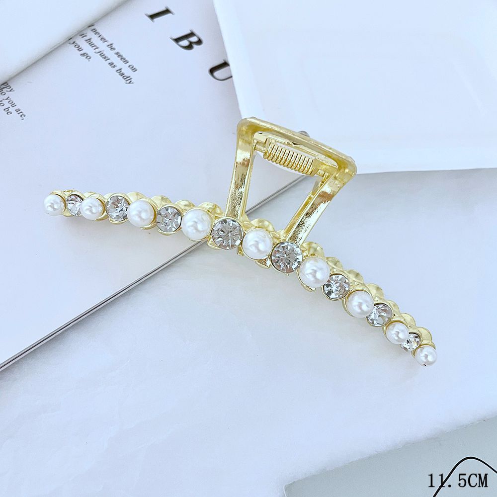 Kẹp tóc Hàn Quốc đính đá sang chảnh A6023 Kẹp càng cua kim loại cỡ lớn