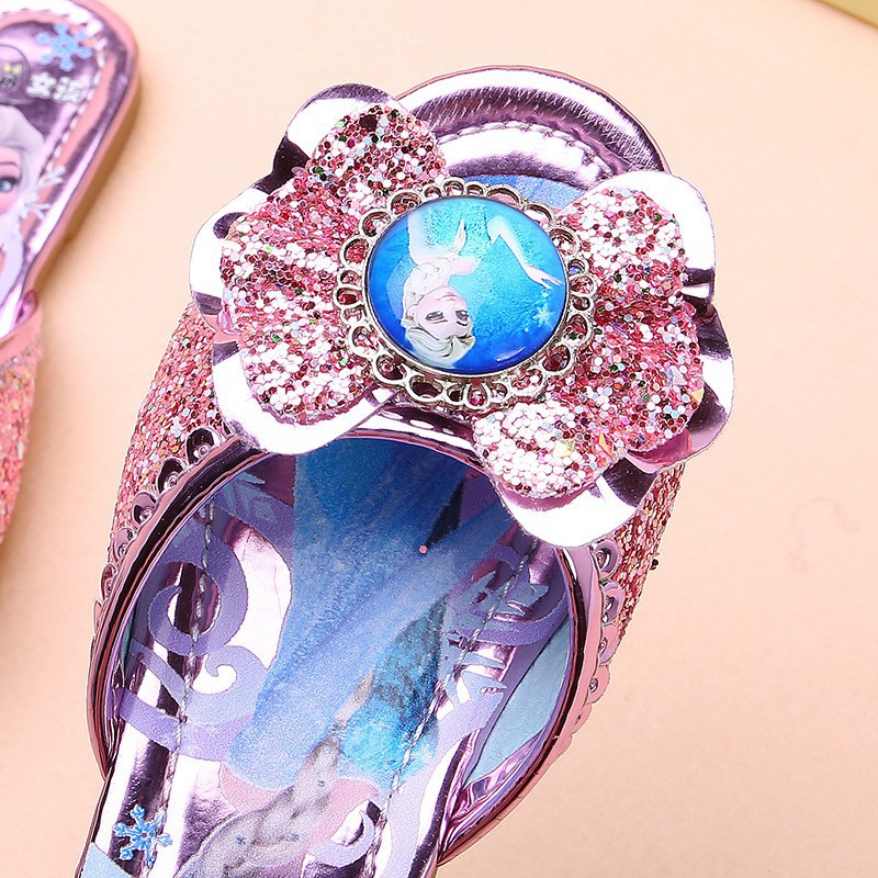 Dép Quai Ngang In Hình Công Chúa Elsa Thời Trang Mùa Hè Cho Bé Gái size 26-36