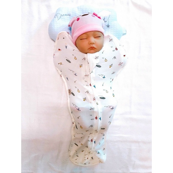 Nhộng Chũn Cho Bé, Kén Ngủ Cho Bé Giúp Bé Ngủ Ngon Tránh Giật Mình Chất Liệu Cotton Sợi Tre Co Giãn