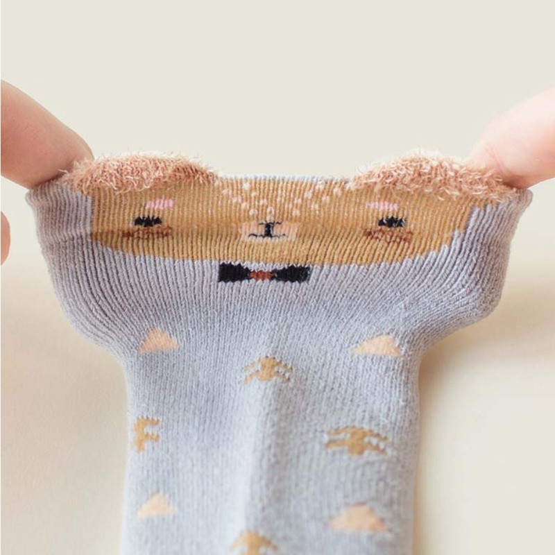 Set 3 Đôi Tất Cổ Cao Hình Thú Đáng Yêu Cho Bé