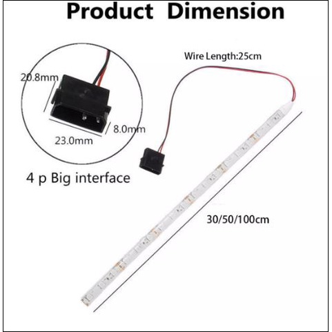 Đèn LED Đèn Dây Linh Hoạt 100Cm Cho Vỏ Máy Tính PC DC 12V 2835 SMD-màu xanh lá cây