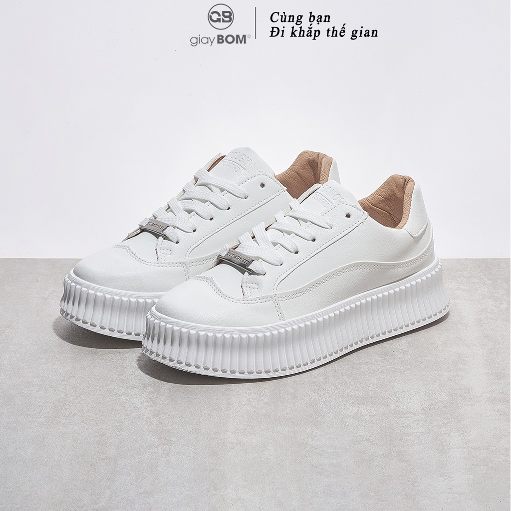 [Mã WABRMINI1 giảm 10% tối đa 30k đơn 99k] Giày bata nữ giayBOM chất liệu da Pu đế cao 3 cm B1176