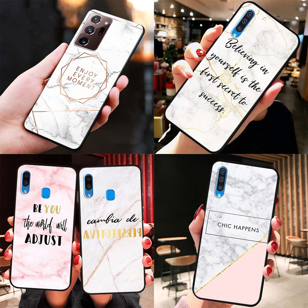 Ốp Điện Thoại TPU Dẻo Họa Tiết Vân Đá Cho Samsung Galaxy J7 Pro Prime A6 2018 J4+ J4 Plus A5 2017 A01 A02 A02s A03s AS36