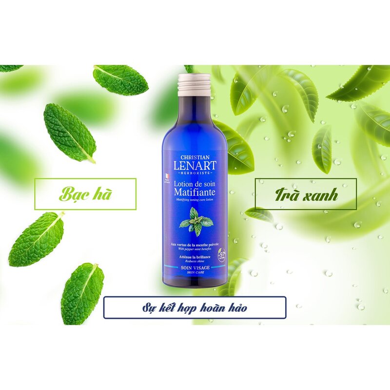 Toner Christian Lenart Lá Bạc Hà &amp; Trà Xanh Lotion De Soin Matifiante 200ml