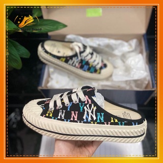 Giày Thể Thao Sneaker MLB Mule Playball Monogram Đen Real 32SHSM111