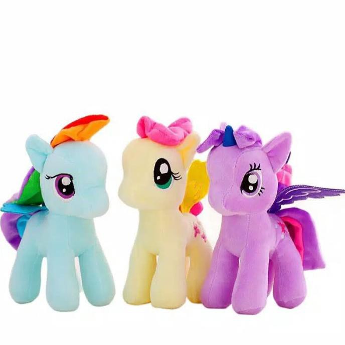 Thú Nhồi Bông Hình Ngựa Pony Màu Tím Kích Thước 20cm