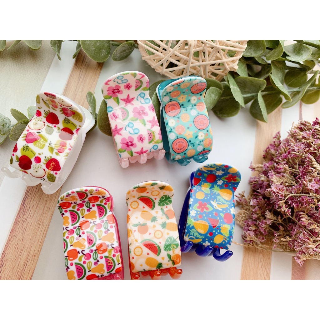 Kẹp Càng Cua Full Nhựa Hoạ Tiết Đáng Yêu