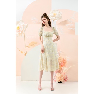 DR184- đầm cổ vuông cột nơ Bem