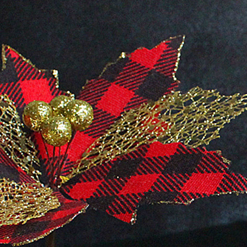 Hoa Giả Bằng Nhựa Màu Đỏ Đen Dùng Trang Trí Giáng Sinh