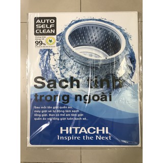 Miếng dán máy giặt Hitachi - Tem dán máy giặt Hitachi (mẫu 2)