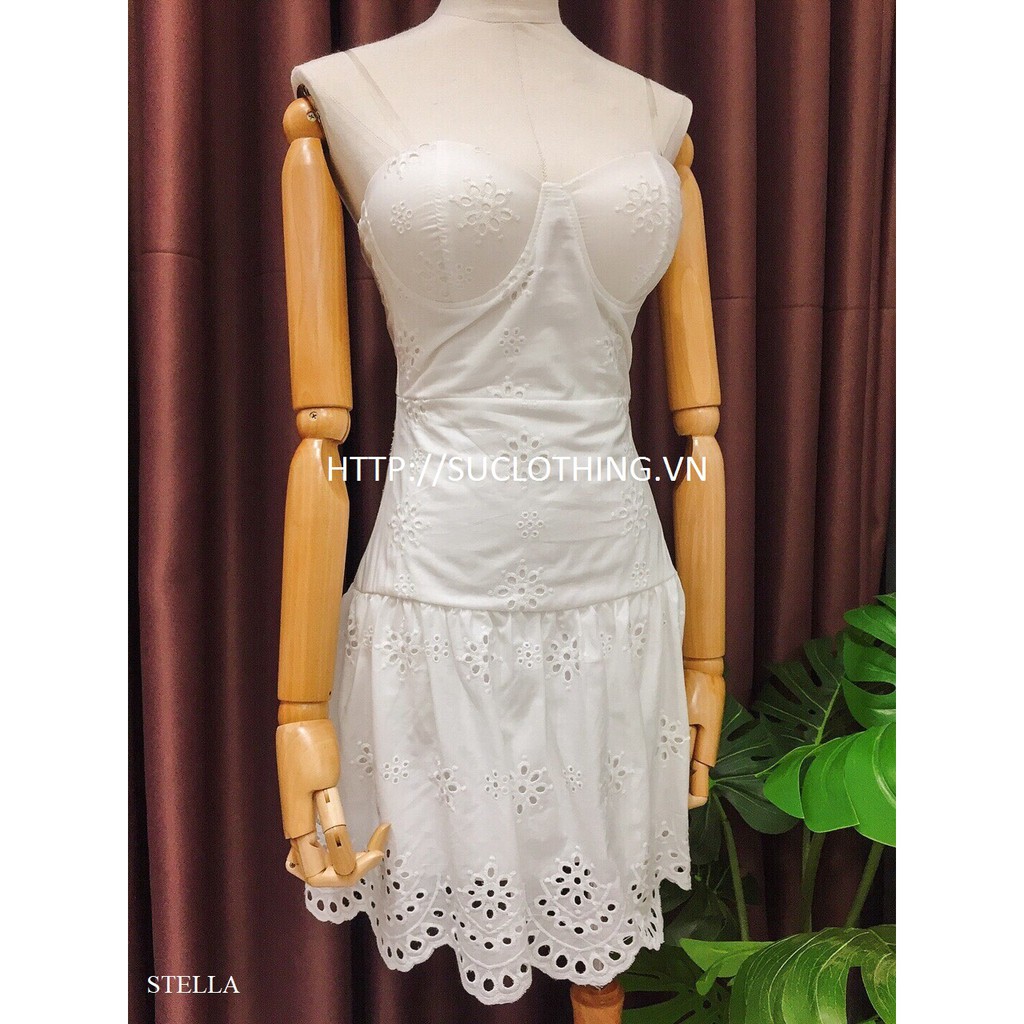 STELLA DRESS - Đầm xòe thiết kế thêu hoa - đầm dự tiệc - váy dáng xòe