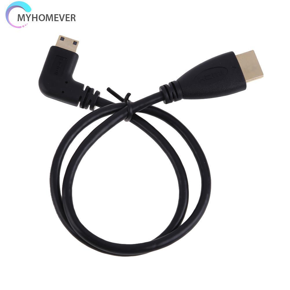 myhomever 50cm HDMI-compatible to MINI HDMI-compatible 90 Right Angle cable 1080P for Camcorder Tablet PC
