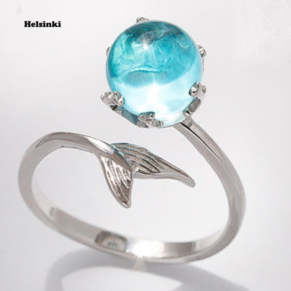 Nhẫn Hở Hình Đuôi Nàng Tiên Cá Đính Đá Thời Trang