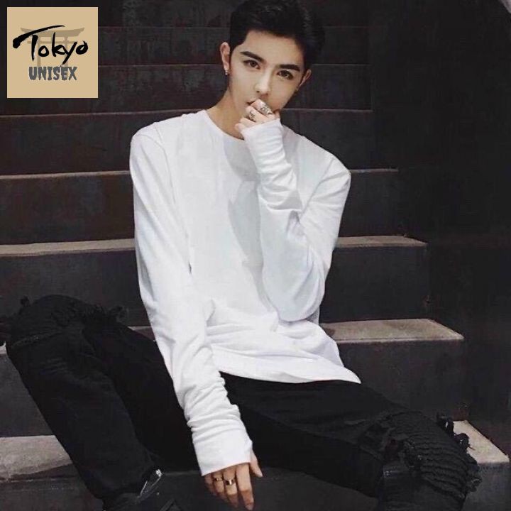 Áo Thun Dài Tay Trơn Xỏ Ngón, Áo Phông Tay Dài Thời Trang Nam Nữ.