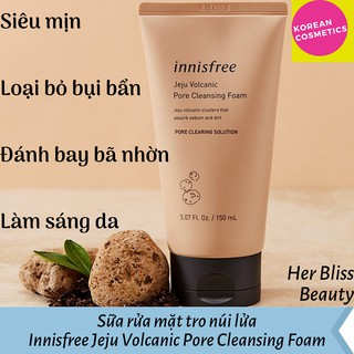 [SiêuSale] Sữa rửa mặt tro núi lửa Innisfree Jeju Volcanic Pore Cleansing Foam. Hàng nhập chính hãng