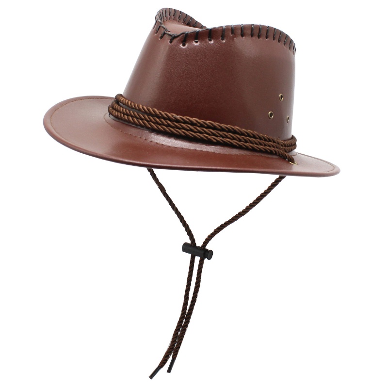 Mũ Cao Bồi Chống Gió Vành Rộng Có Dây Buộc Phong Cách Cao Bồi Phương Tây Tinh Tế ONERI Cho Unisex