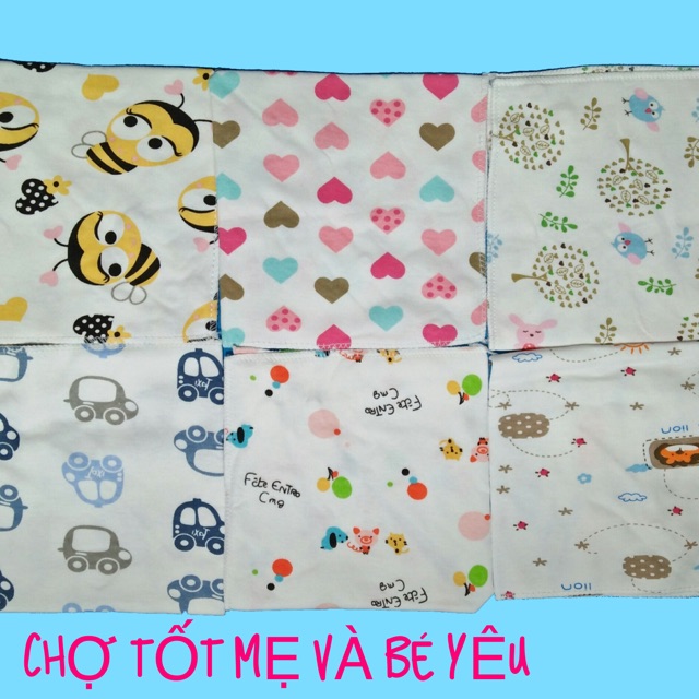 Khăn Yếm Tam Giác Cotton Cúc Bấm Cho Bé Hàng Loại 1 ( cotton mềm mát thấm nước )