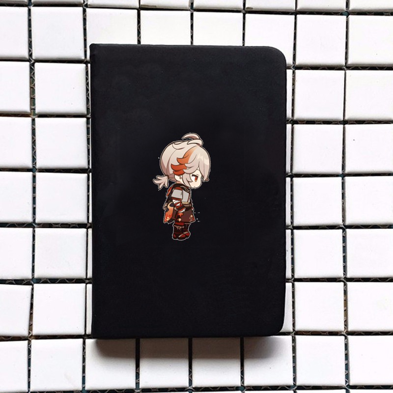 Sổ bìa da A6 in hình nhân vật KAZUHA Genshin Impact game chibi anime sổ tay xinh xắn