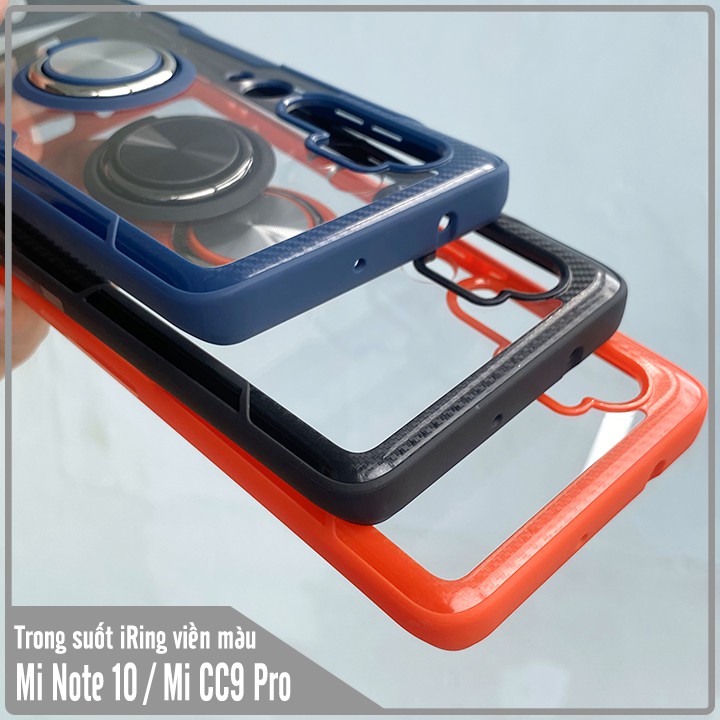 Ốp lưng Xiaomi Mi Note 10 - Note 10 Pro / Mi CC9 Pro Trong Suốt Chống Sốc iRing Viền Màu