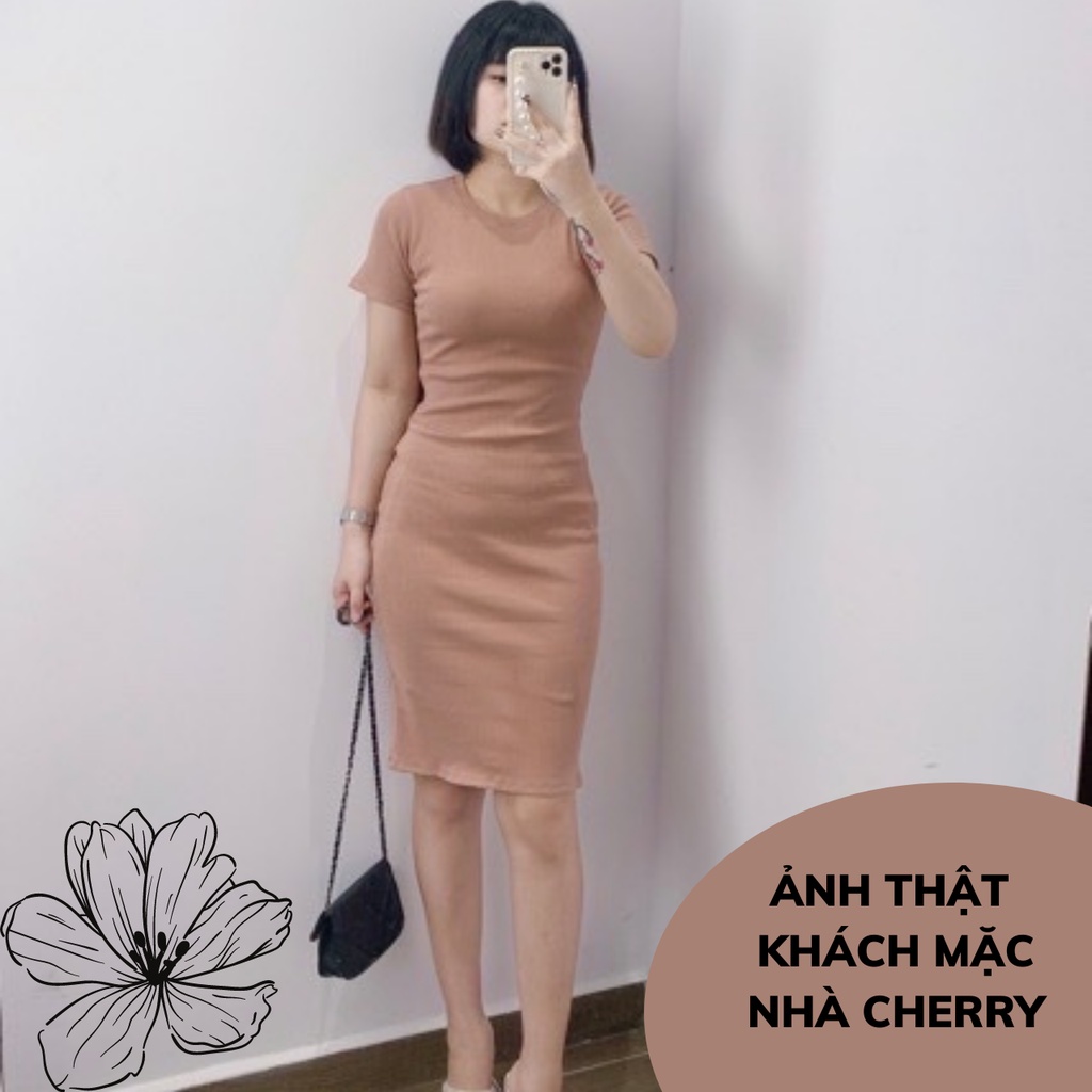 Đầm body tay ngắn ôm dáng quyến rũ nhiều màu sắc