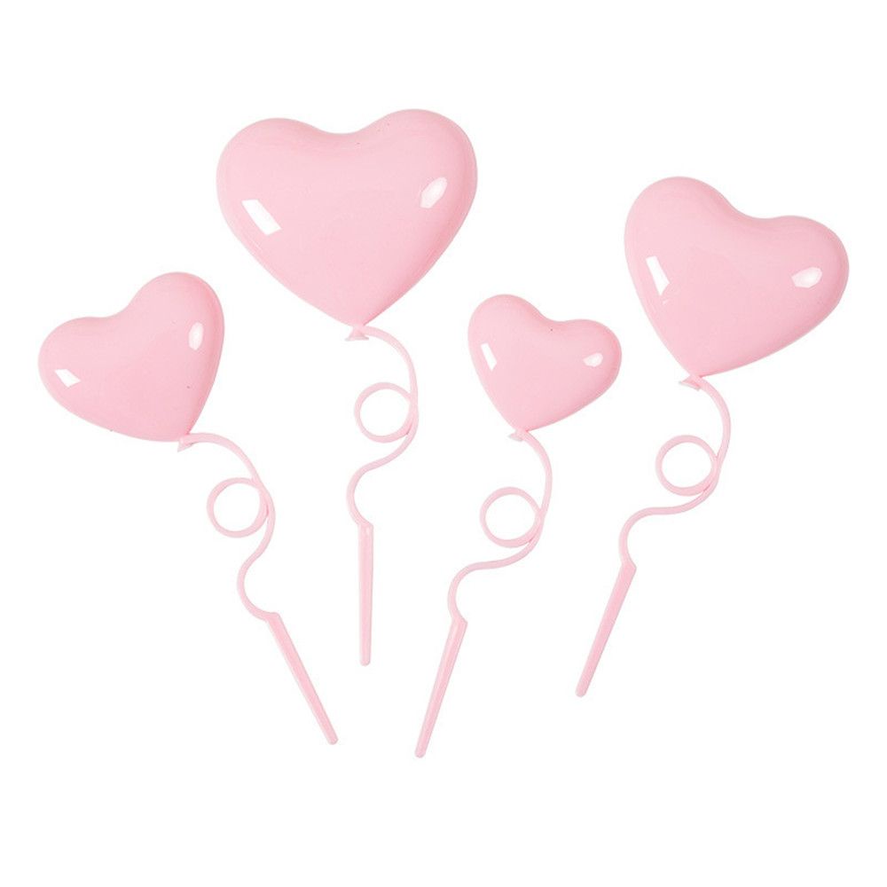 Set 4 Phụ Kiện Trang Trí Bánh Kem Độc Đáo|Bộ Bóng Bay Bằng Nhựa Hình Chữ Love Nhiều Màu Sắc