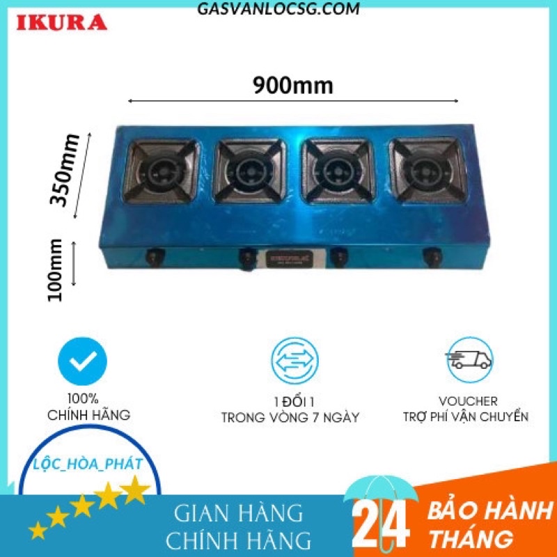Bếp gas công nghiệp 4 họng,bếp gas 4 lò chuyên mỳ cay , bánh xèo