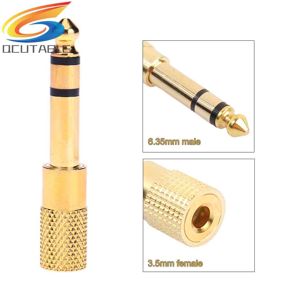 Đầu Chuyển Đổi Âm Thanh Từ Giắc Cắm 6.35mm 1 / 4 inch Sang Ổ Cắm 3.5mm 1 / 8 inch Chuyên