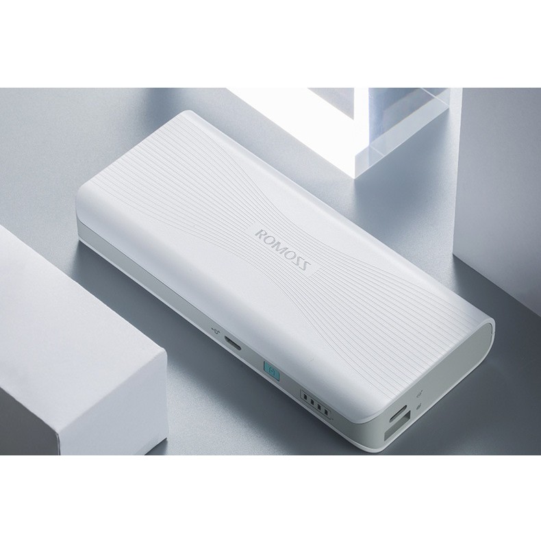 Pin sạc dự phòng Romoss Sense 4+ 10000mAh hỗ trợ QC3.0 và TypeC PD 18W (Trắng) - Phụ Kiện 1986