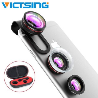 Giảm giá!VICTSING 3in1 Clip-On Phone Camera Lens Kit HD Camera Lense Set(Lenses+Gift Box)
