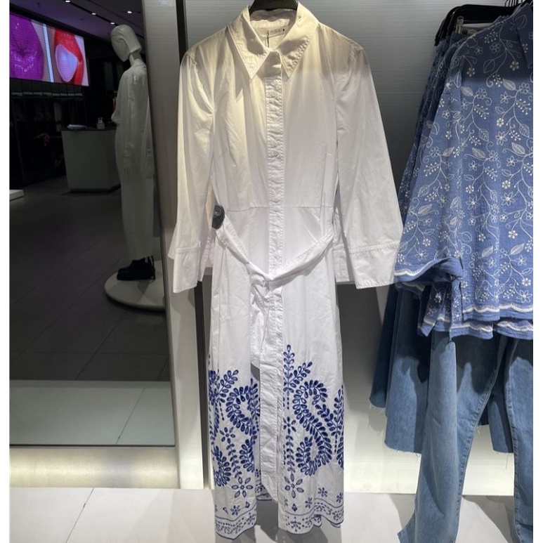 Váy sơ mi thắt eo ZR 2 màu