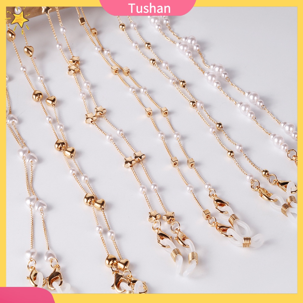 Dây xích gắn mắt kính xâu hạt cườm trang trí đẹp mắt chống mòn tiện lợi dùng trong các bữa tiệc