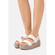 dép sandal họa tiết trắng đế nâu SHIN16YU1