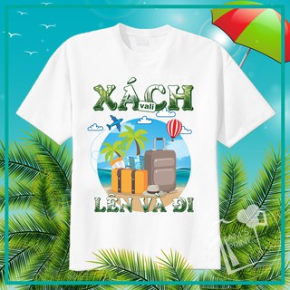 ÁO THUN NHÓM DU LỊCH, ÁO HÈ, ÁO NHÓM XÁCH VALI LÊN VÀ ĐI, SIZE NAM NỮ UNISEX
