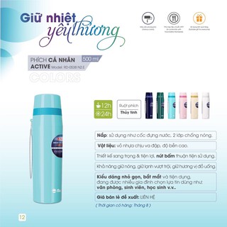 Phích cá nhân 0.5 lít Rạng Đông RD-0538N2.E